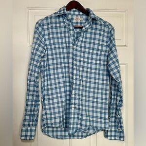 Faherty Mens Shirt XS Blue Pink Plaid Button‎ Down Long Sleeve Casual.